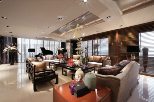 混搭 中式 奢华时尚 四室大房 客厅图片来自香港古兰装饰-成都在极致奢华中式混搭时尚的分享