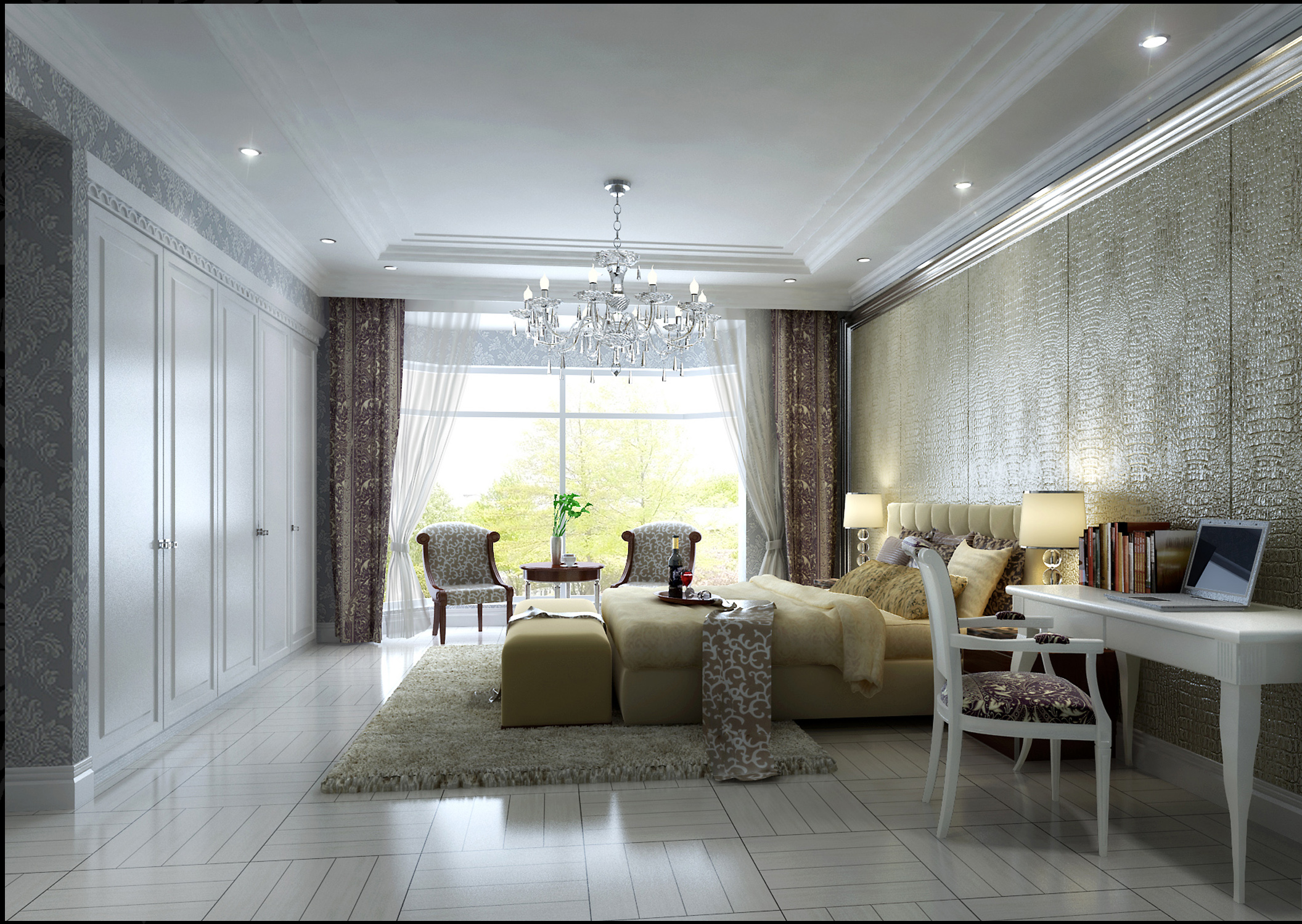 卧室图片来自北京元洲最好装修设计在浪漫复古新奢华的分享