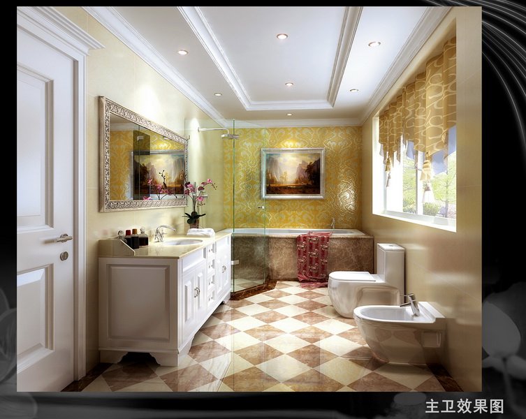 卫生间图片来自北京元洲最好装修设计在欧式新古典，内涵档次不张扬的分享