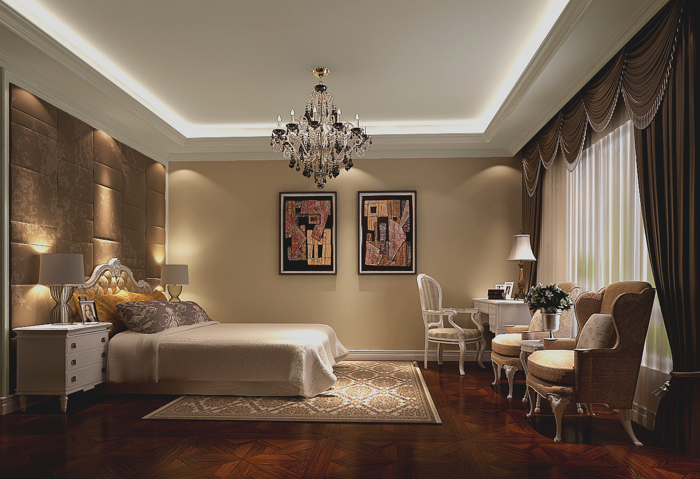 欧式 简约 跃层 白领 小资 层次感 卧室图片来自高度国际装饰刘玉在中铁花语城的分享