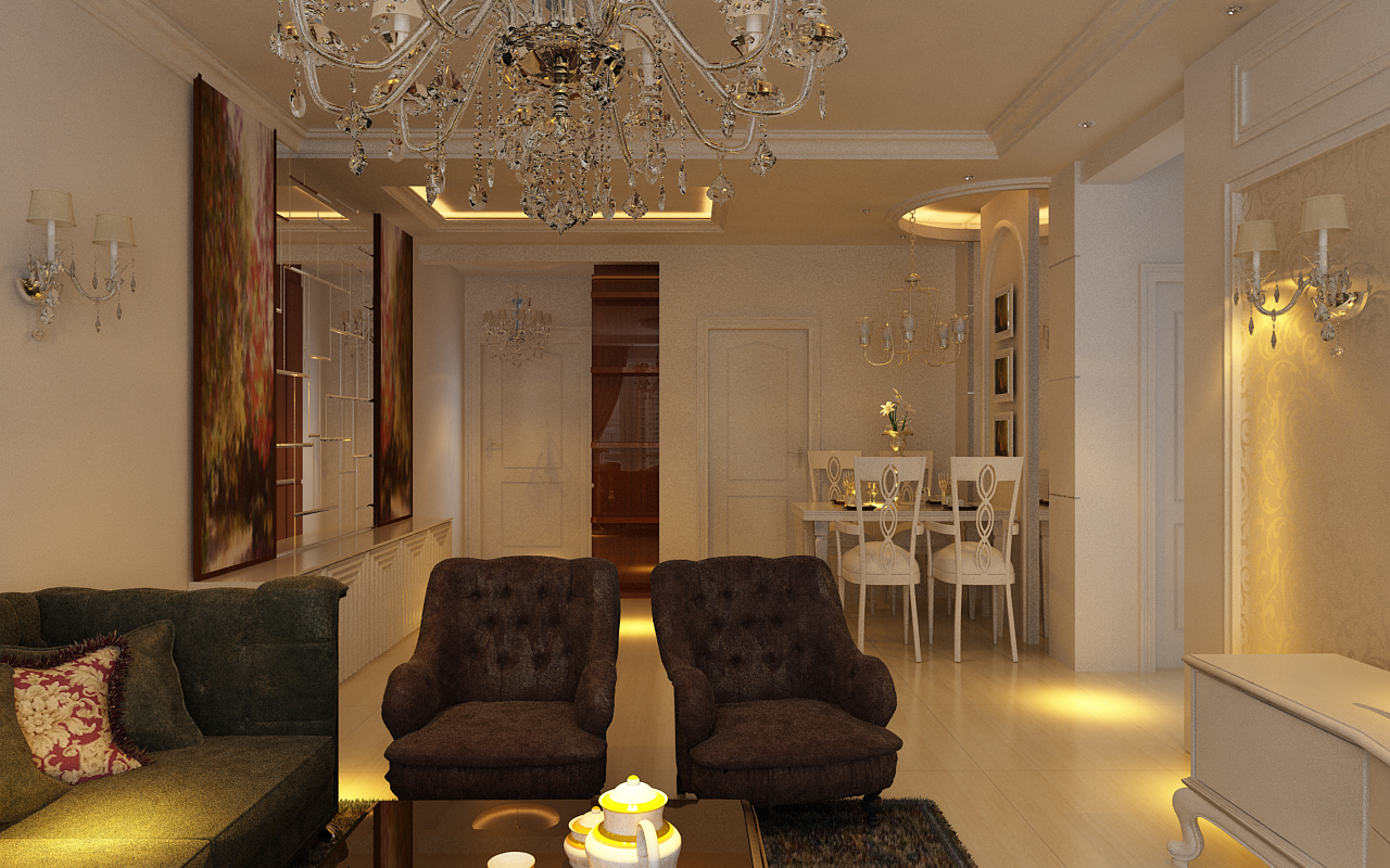 欧式 三居 客厅图片来自百家设计小刘在首创国际三期98平欧式风格的分享