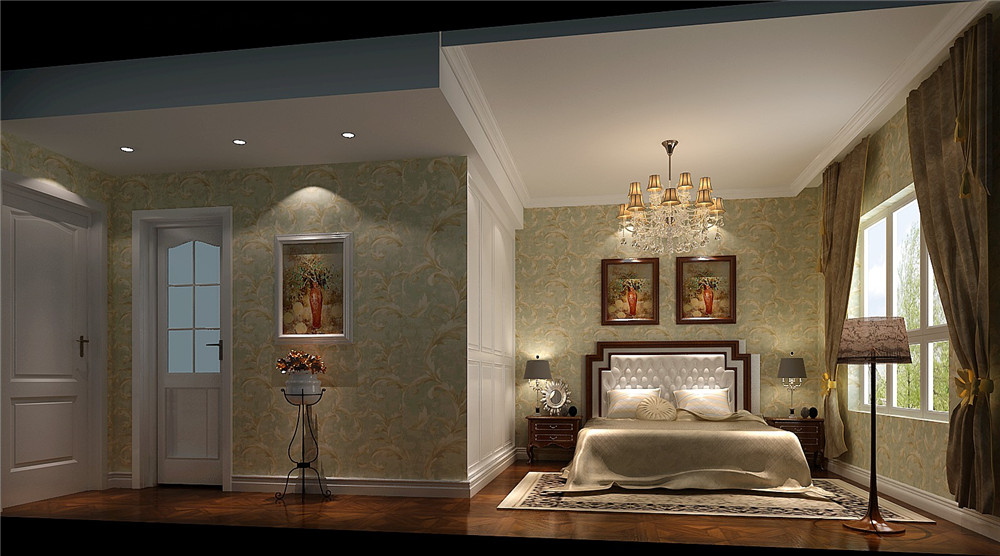 欧式 简约 公寓 设计 装修 卧室图片来自高度国际别墅装饰设计在简欧风格公寓设计的分享