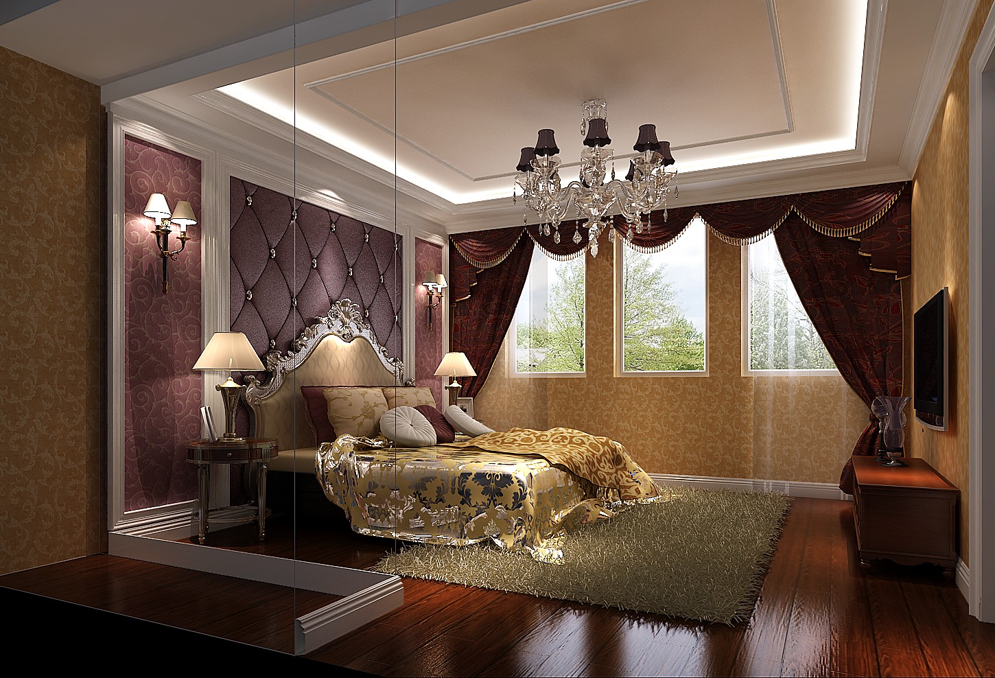 高度国际 简欧 别墅 卧室图片来自凌军在中海尚湖世家的分享
