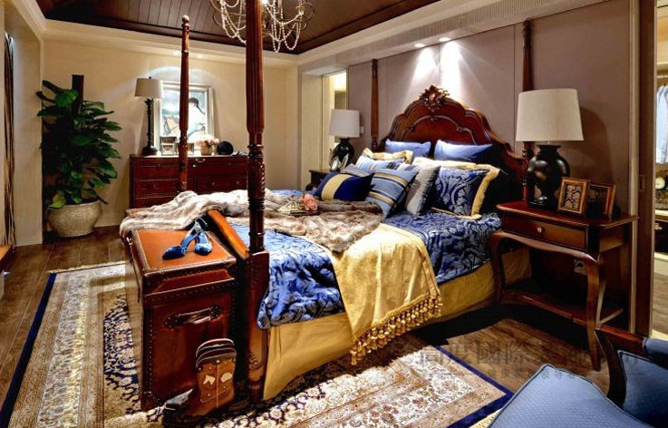 欧式 别墅 卧室图片来自高度国际设计装饰在中海尚湖世家实景图的分享