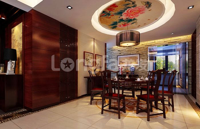 中式 别墅 古典 中式风格 红木 餐厅图片来自龙发装饰集团西安分公司在三代同堂，高大上280九锦台中式的分享