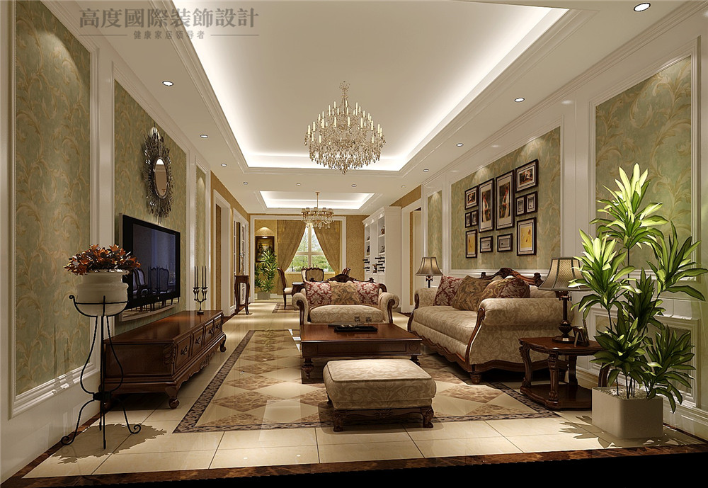欧式 简约 公寓 设计 装修 客厅图片来自高度国际别墅装饰设计在简欧风格公寓设计的分享