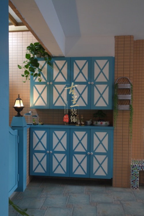地中海 蓝色 休闲 四居 装修设计 厨房图片来自香港古兰装饰-成都在蓝色地中海清新自然的分享