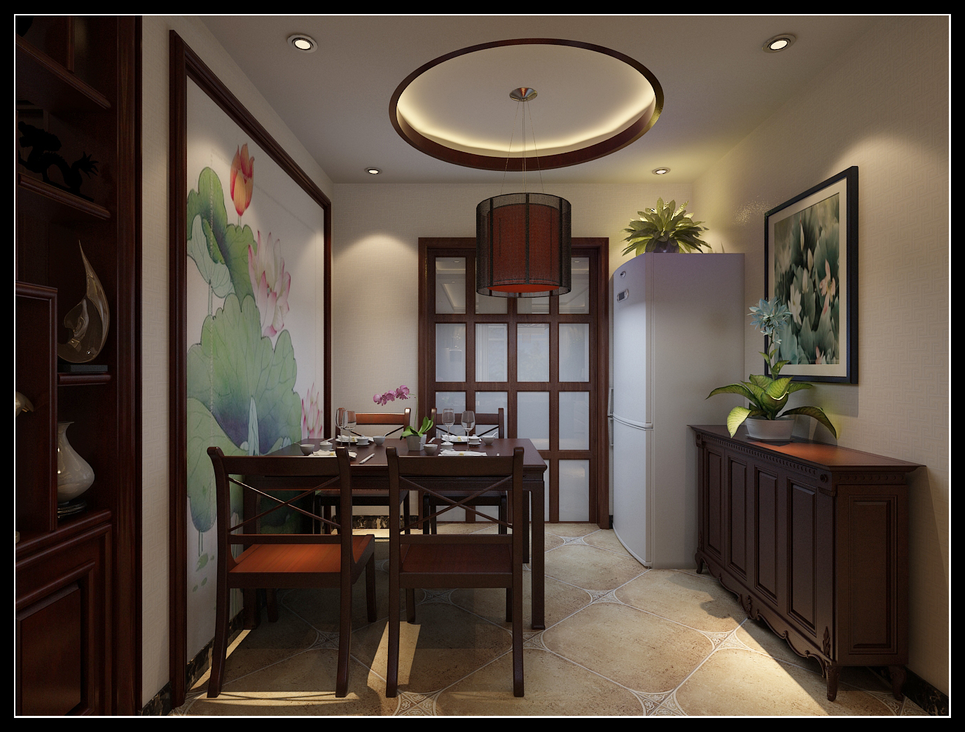 三居 餐厅图片来自城市人家设计师田宇在中式风格的分享