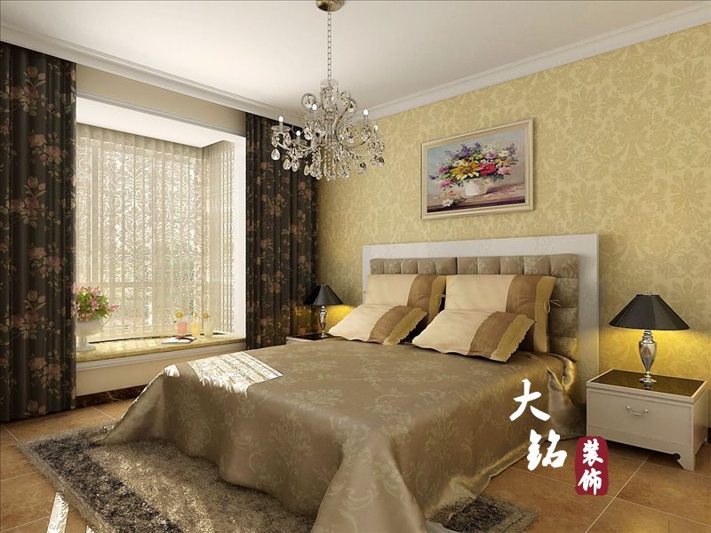 田园 混搭 三居 白领 卧室图片来自郑州大铭装饰设计机构在中央特区田园风格新房设计的分享