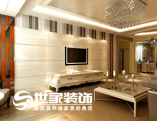 简约 混搭 三居 客厅图片来自北京世家装饰工程有限公司在鲁商新城装修效果图a-b的分享