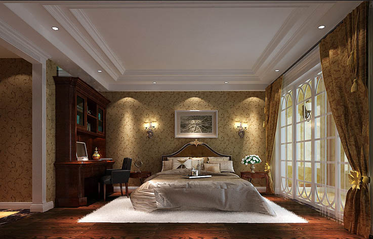美式 卧室图片来自高度国际在19万打造西山一号院美式范的分享