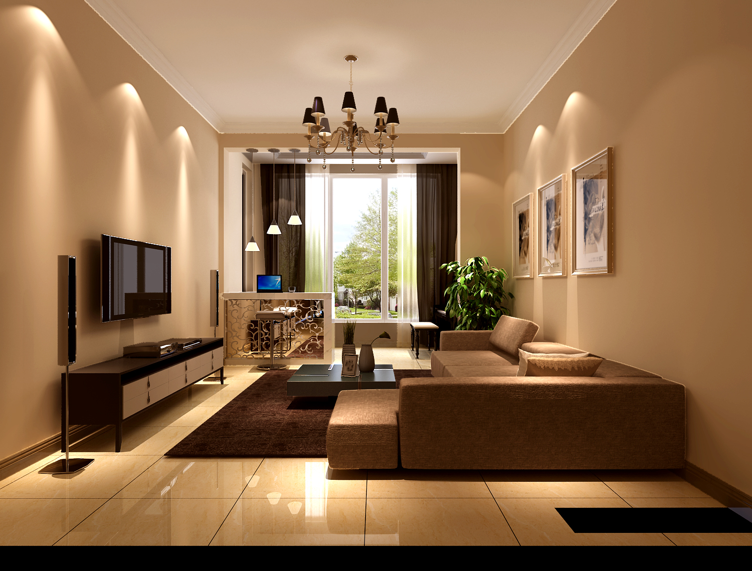 现代 混搭 三居 收纳 白领 小资 高度国际 小清新 温馨舒适 客厅图片来自高度国际王慧芳在7万打造现代简约K2-百合湾的分享