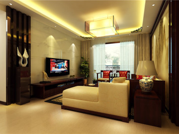 瀚海泰苑130平中式风格设计方案