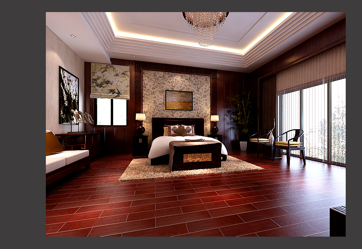别墅 小资 山水装饰 卧室图片来自shanshui在棠溪人家308中式风的分享