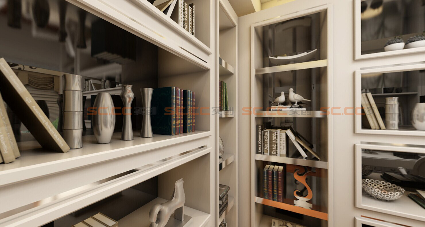 美式 三居 装修 3D 书房图片来自南京实创装饰夏雨荷在美式大宅的分享