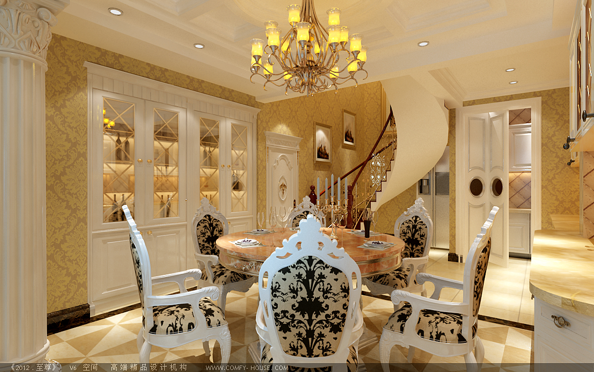 简约 欧式 复式 白领 收纳 80后 小资 餐厅图片来自实创装饰百灵在大气温馨欧式210㎡顺鑫花语装修的分享