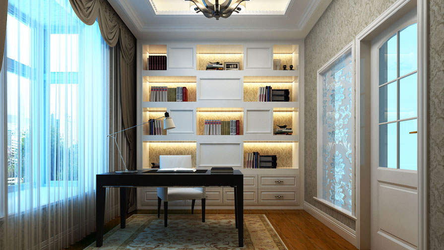 三居 欧式 简约 书房图片来自高度国际首席设计师-闫奇在老通州新面貌的分享