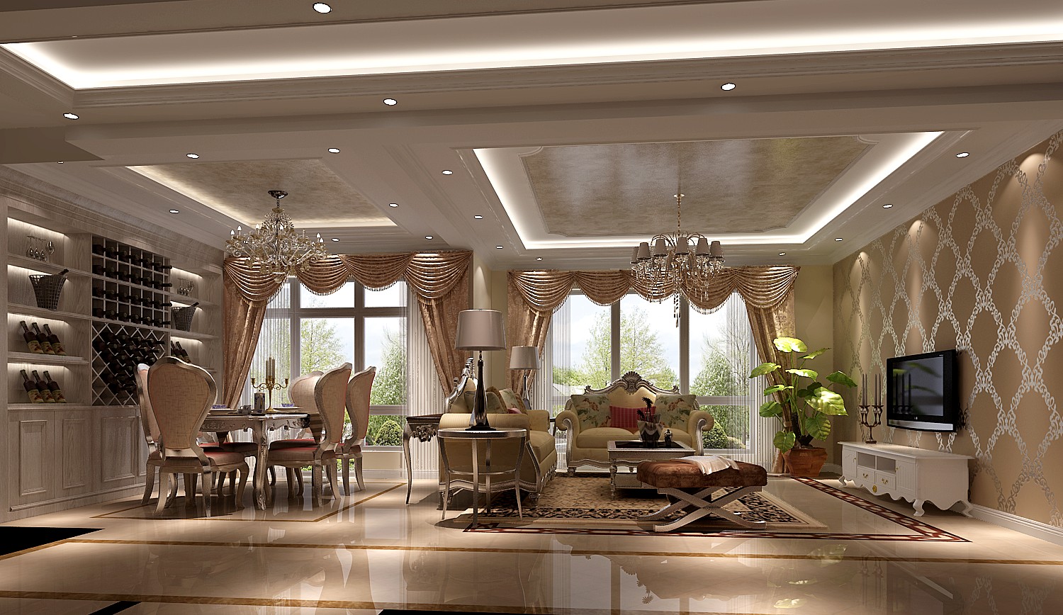 高度国际 混搭 三居 白领 80后 小资 白富美 高富帅 复式 餐厅图片来自北京高度国际装饰设计在鲁能七号院复式奢华公寓的分享