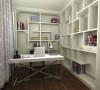将原有书房跟卧室的墙打通，设计为一体式的主卧兼书房，可以满足主人办公和休息的要求。