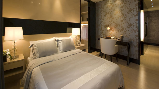 台式风格 四居 稳重 简约 卧室图片来自高度国际装饰韩冰在红磡领世郡180㎡台式风格效果的分享