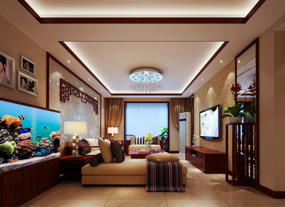 简约 中式 白领 三居 客厅图片来自实创装饰上海公司在舒适简约三居室的分享
