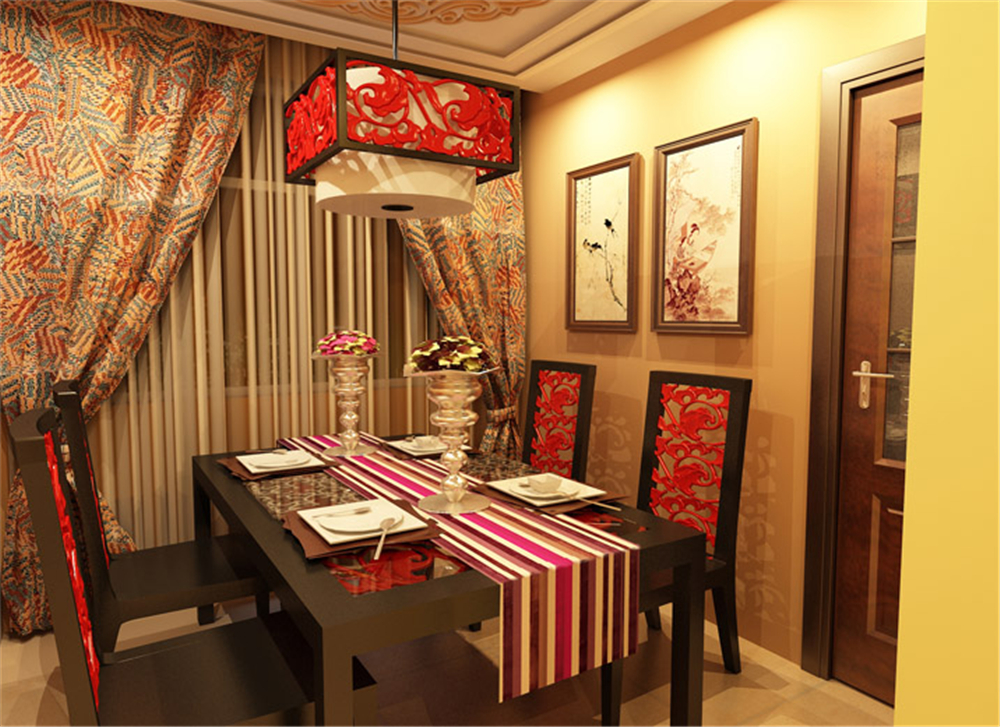 三居室设计 中式简约风 装修效果图 餐厅图片来自上海实创-装修设计效果图在120平米简约中式的家的分享