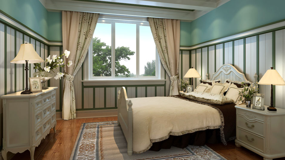 欧式 田园 别墅 70后 成功男士 卧室图片来自高度国际装饰设计卢旺在优雅的法式田园风格的分享