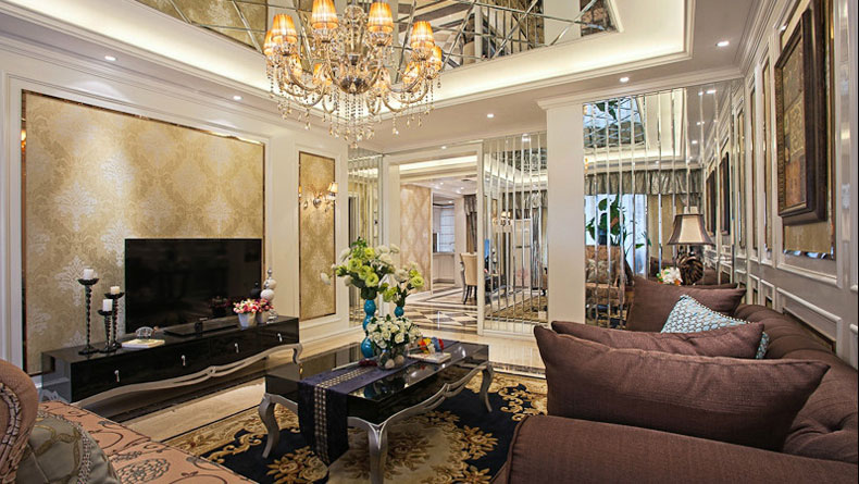 四居 欧式 奢华 品味 别墅设计 客厅图片来自高度国际装饰韩冰在总政家属楼180㎡欧式奢华效果的分享