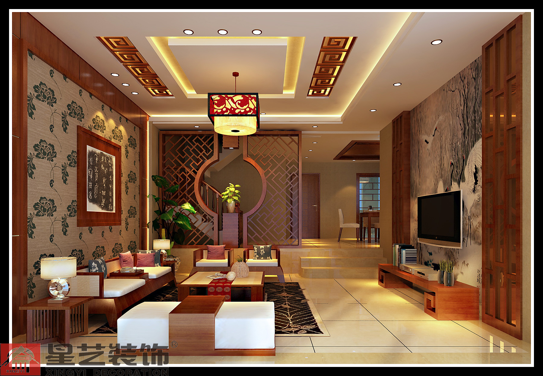 中式风格 星艺装饰 中式混搭 别墅设计 客厅图片来自星艺装饰在贵州在典雅·中式风格，可收藏家居空间的分享