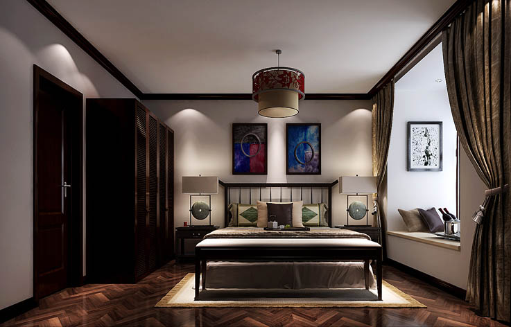 新中式 卧室图片来自高度国际在3.4万打造中景江山赋新中式范的分享