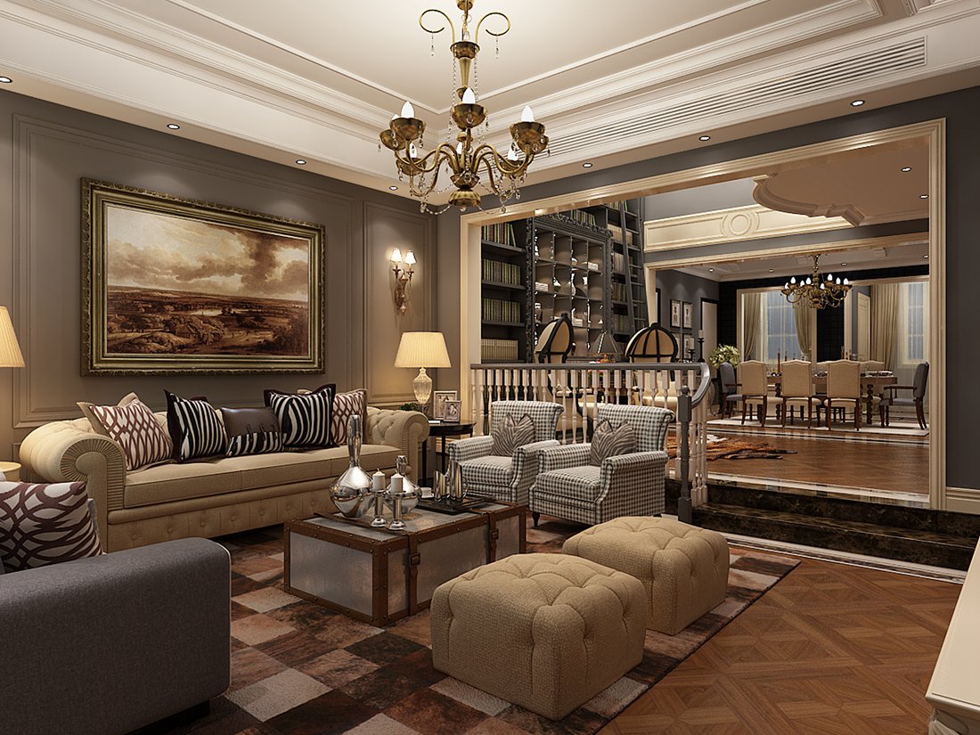 混搭 别墅 白领 尚层装饰 客厅 客厅图片来自北京别墅装修案例在精雕细琢的英伦混搭风的分享