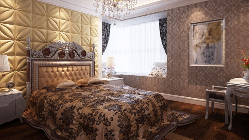 四居 新古典 大气 采光 卧室图片来自高度国际装饰韩冰在金色漫香林270㎡新古典风格效果的分享
