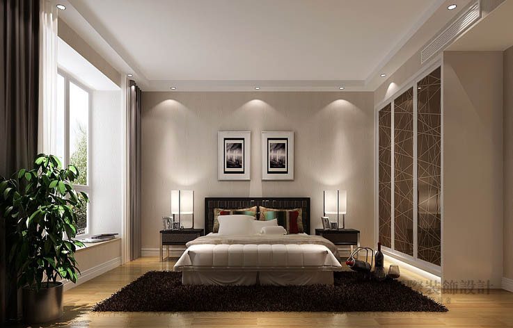 简约 现代 三居 卧室图片来自高度国际设计装饰在远洋东方家园176㎡三居现代简约的分享