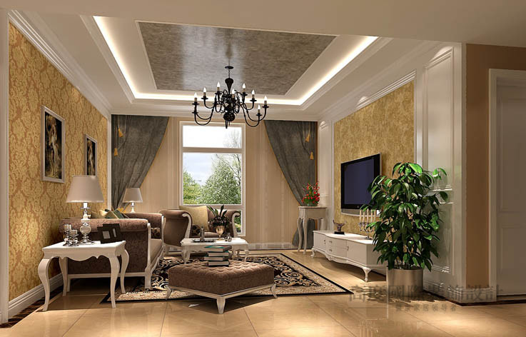 简约 欧式 二居 客厅图片来自高度国际设计装饰在水色时光98平米二居简欧风格的分享