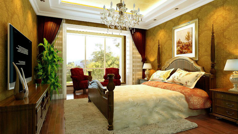 别墅 欧式 舒适 温馨 自然 北京装修 卧室图片来自高度国际装饰韩冰在西山华府200㎡欧式风格效果的分享