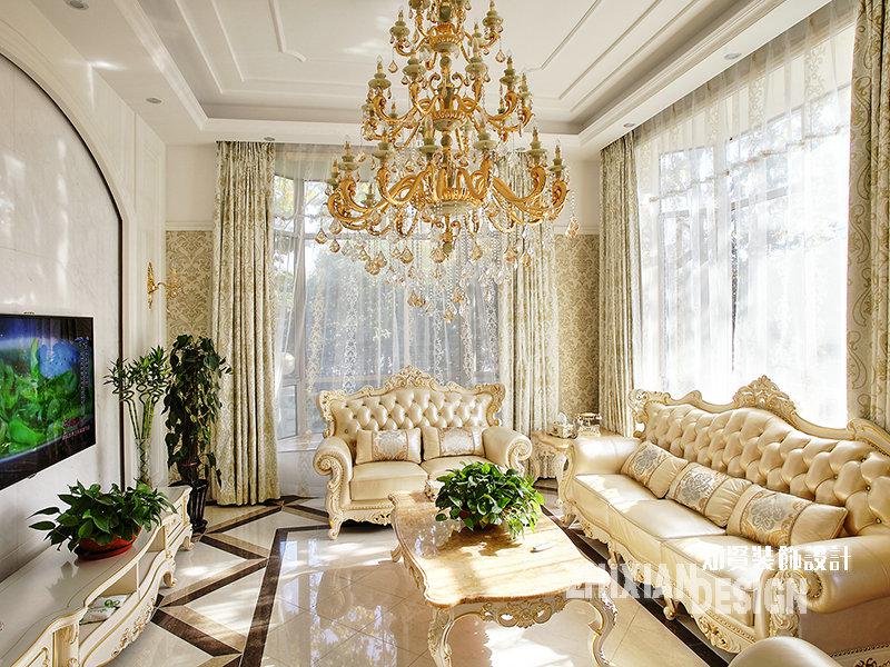 客厅图片来自上海知贤设计小徐在铸就白金汉宫般的优雅与奢华的分享