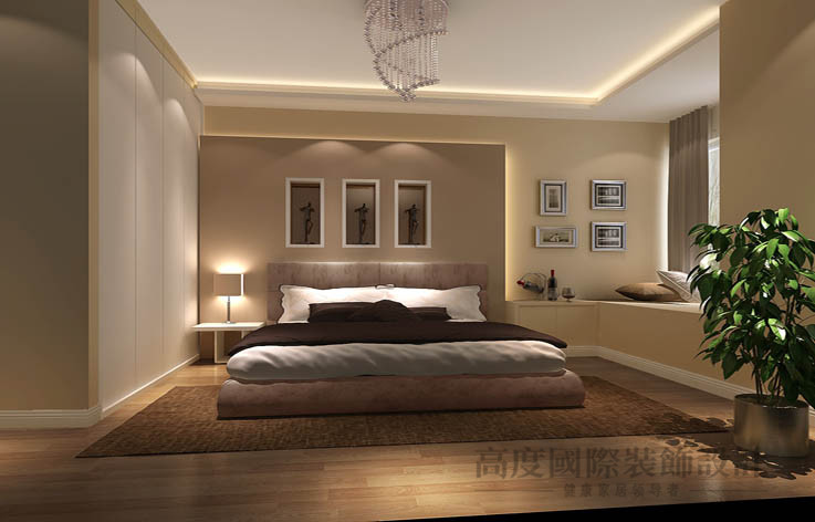 现代 简约 三居 卧室图片来自高度国际设计装饰在世华泊郡118㎡现代简约风格案例的分享