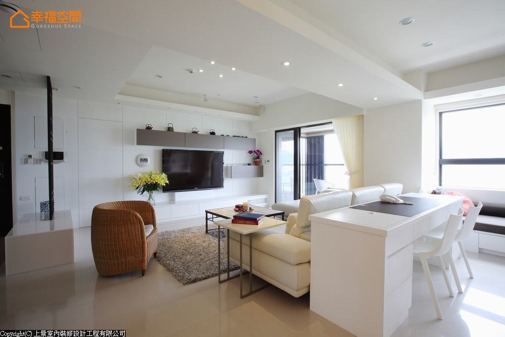 现代 二居 简约 客厅图片来自幸福空间在深白尺度 149平纯净空间的分享