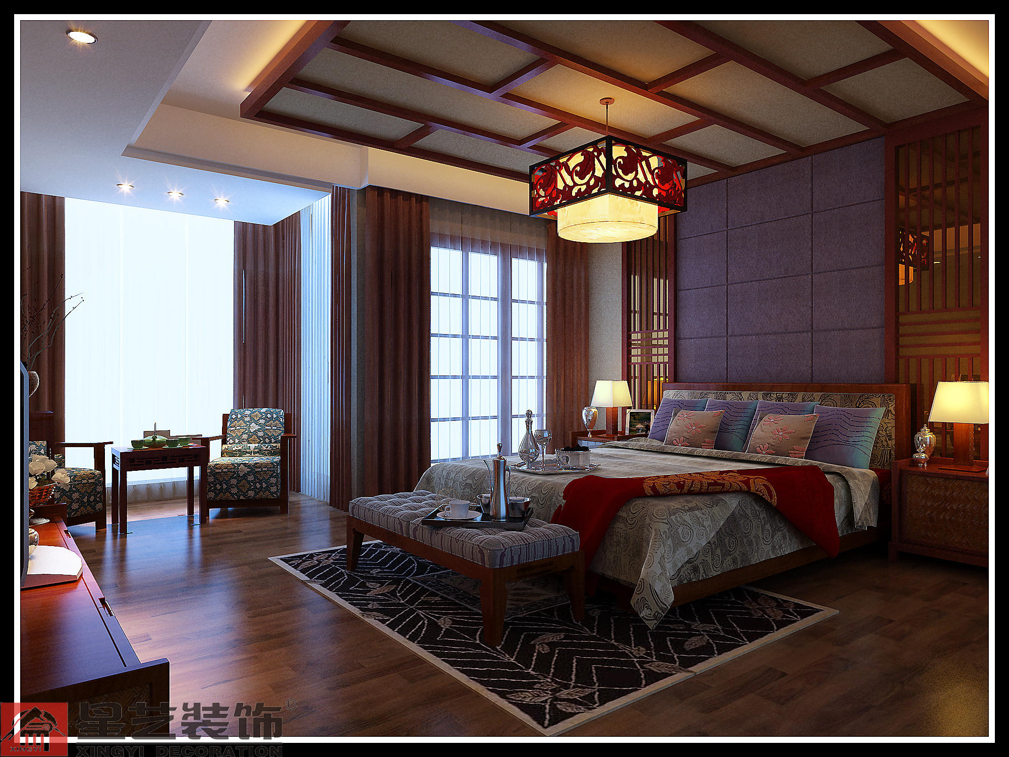 中式风格 星艺装饰 中式混搭 别墅设计 卧室图片来自星艺装饰在贵州在典雅·中式风格，可收藏家居空间的分享