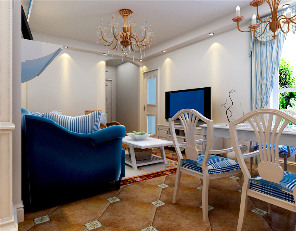 二居 白领 收纳 80后 小资 客厅图片来自实创装饰完美家装在静谧和舒适地中海小清新风来袭的分享