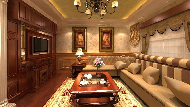 门头沟 一居室 美式风格 高度国际 装饰设计 客厅图片来自高度国际装饰宋增会在门头沟12万美式风格的分享