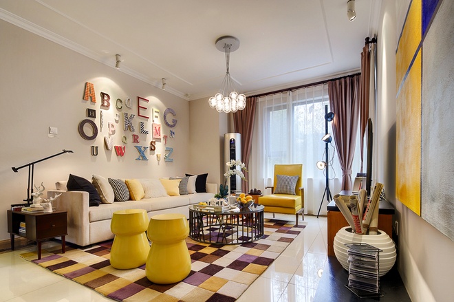 时尚 三居 客厅图片来自合建装饰李世超在精装100平样板间的分享