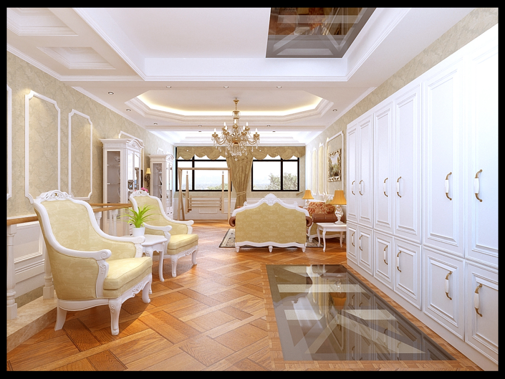 欧式 别墅 收纳 客厅图片来自天津宜家宜装饰在万科别墅花园的分享
