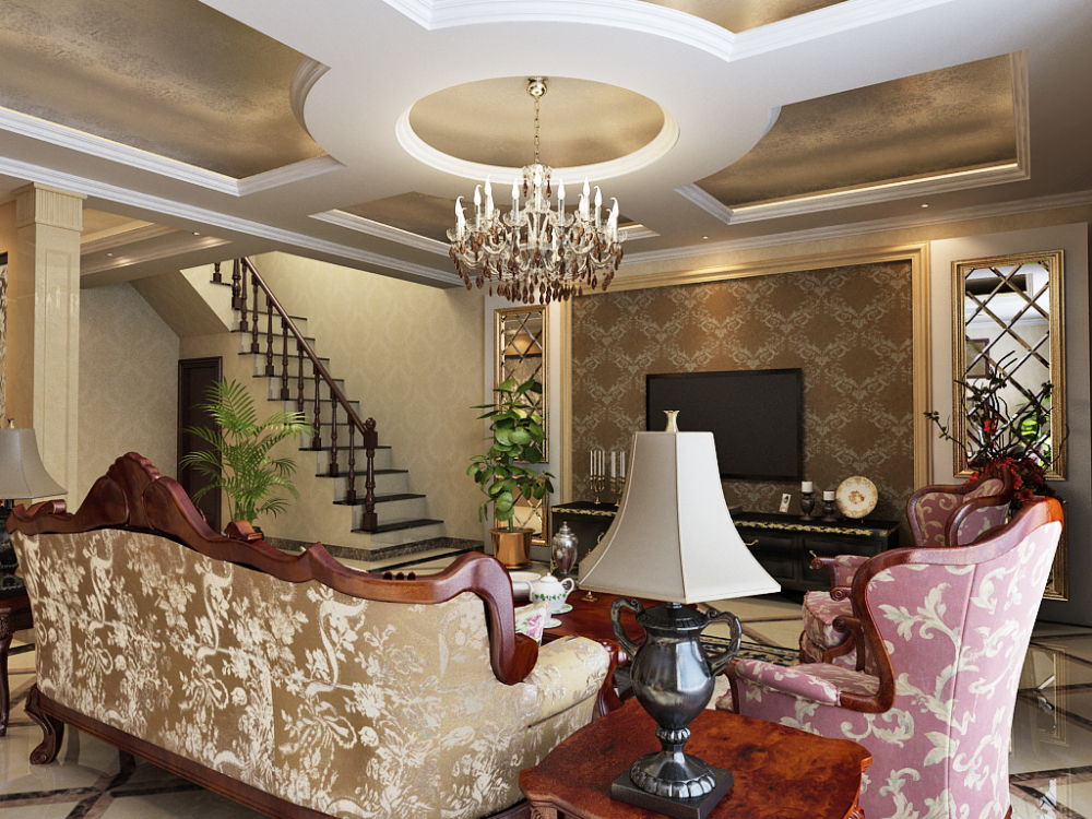 别墅 80后 白领 收纳 客厅图片来自天津宜家宜装饰在龙湾城--古典欧式的分享
