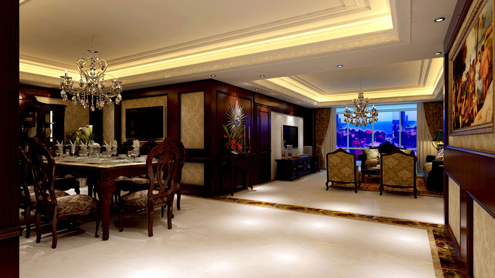 三居 浪漫 自由 奢华 贵气 怀旧 舒适 客厅图片来自高度国际装饰韩冰在棕榈泉180㎡美式风格效果的分享