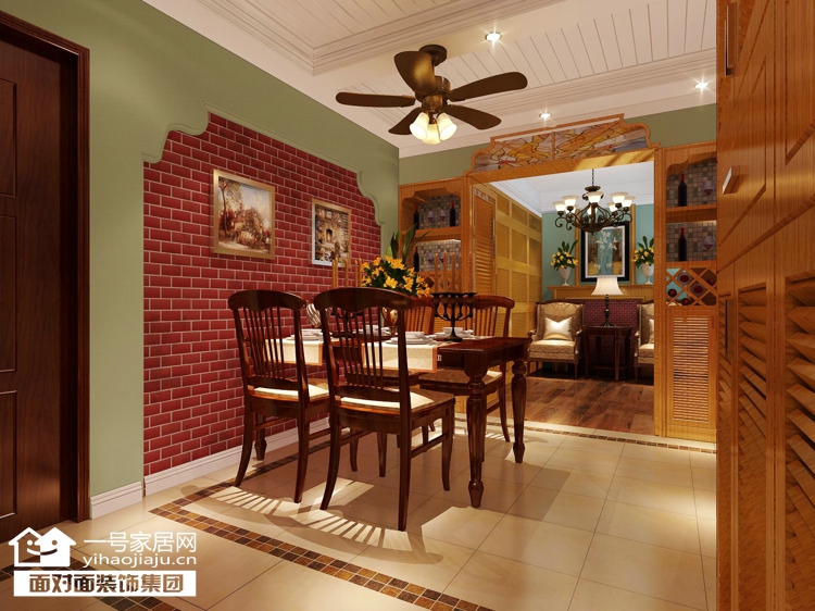 一号家居 美式生活 装修设计 餐厅图片来自武汉一号家居在复地东湖国际打造美式家居生活的分享
