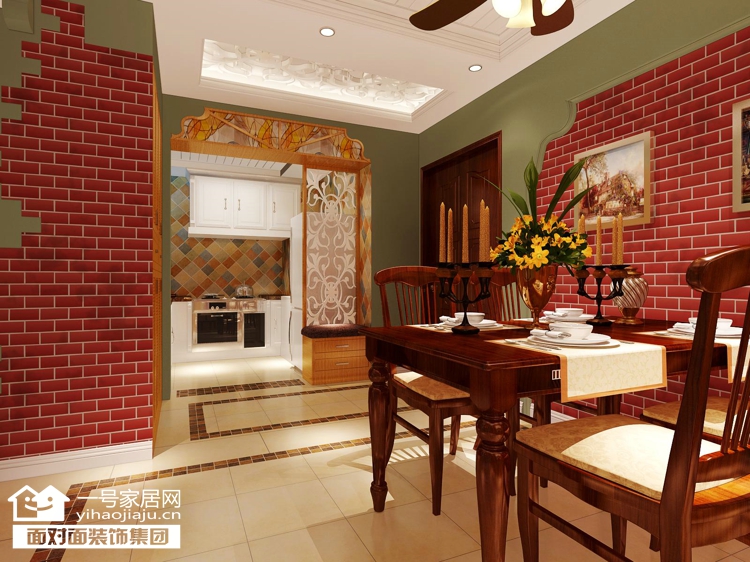 一号家居 美式生活 装修设计 餐厅图片来自武汉一号家居在复地东湖国际打造美式家居生活的分享