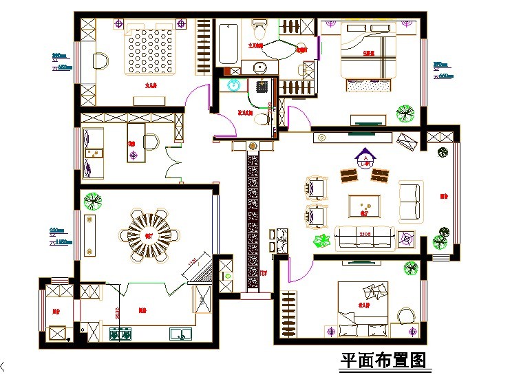 四居 中式 别墅 简约中式 户型图图片来自孙进进在160平四居简约中式装修的分享
