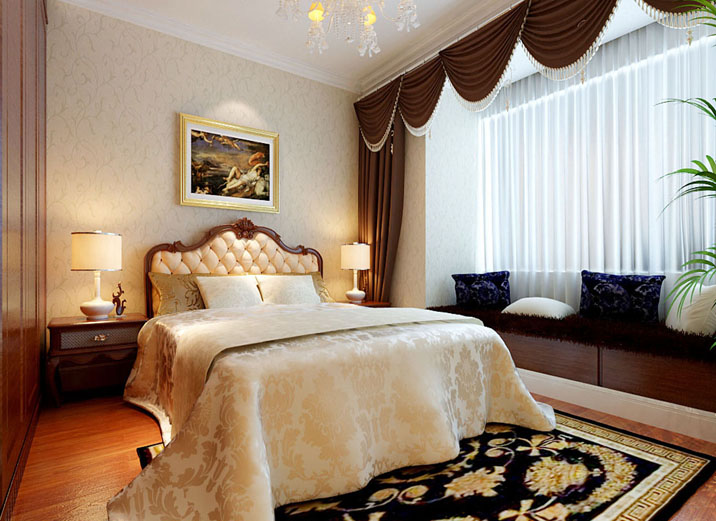 卧室图片来自xushuguang1983在追求浪漫15万装修120平大气三居的分享