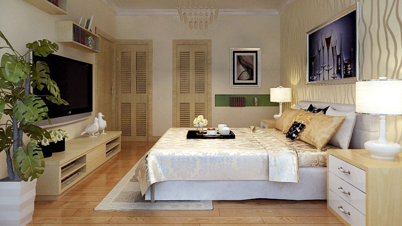二居 现代 简约 舒适 温馨 卧室图片来自高度国际装饰韩冰在东方世纪园100㎡现代简约效果的分享